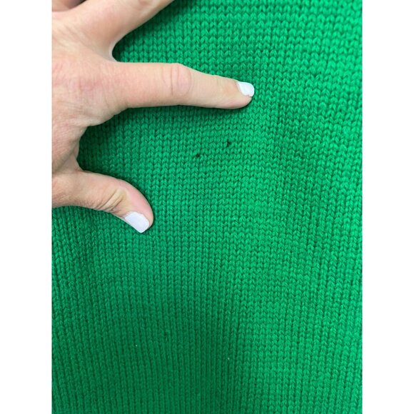 Vintage British Vogue 100% Virgin Wool Green Poncho Lace-Up Front Side Ties - Picture 7 of 9